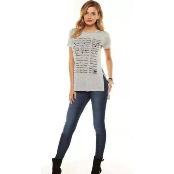 Juicy Couture " Love couture" high slit gray tee - Picture 3 of 13